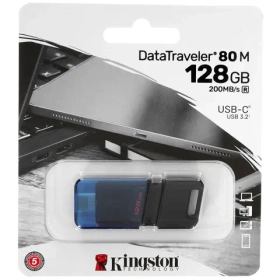Флешка Kingston "DataTraveler" 80M DT80M/128GB, USB 3.2, выдвижная, 128ГБ для смартфона