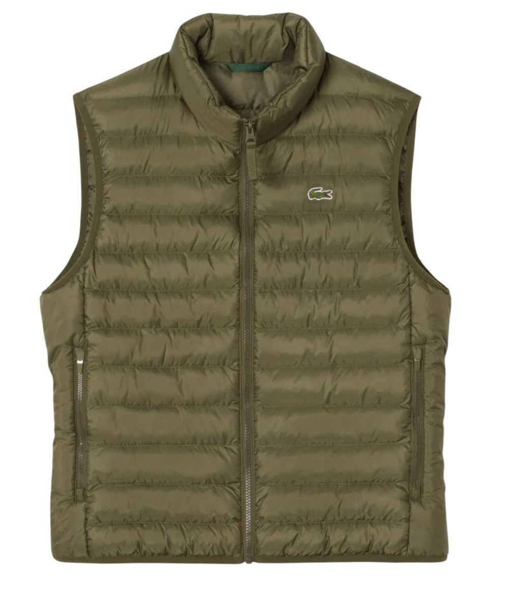 Теннисная жилетка Lacoste Water Repellent Puffed - green khaki
