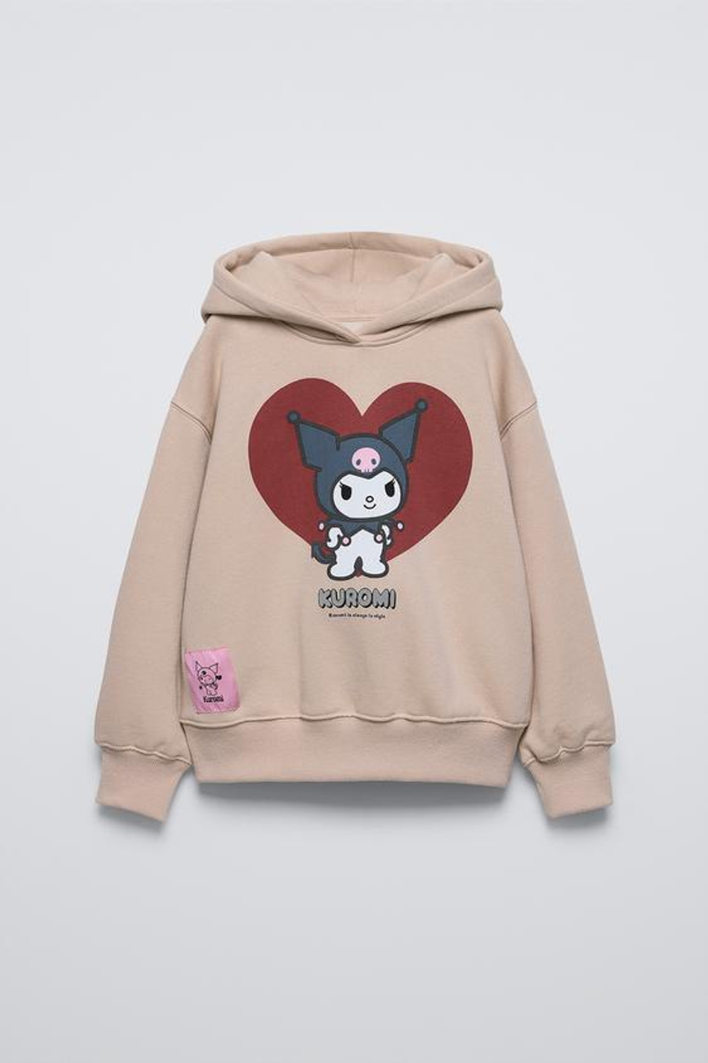 ZARA ХУДИ С ПРИНТОМ KUROMI © SANRIO, БЕЖЕВЫЙ