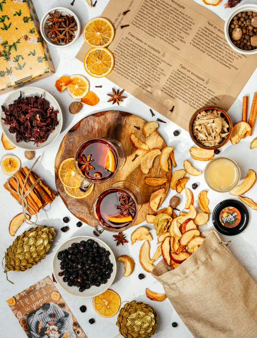 Набор "Тепла и уюта" с бокалами и пряностями, на 20-30 порций напитков