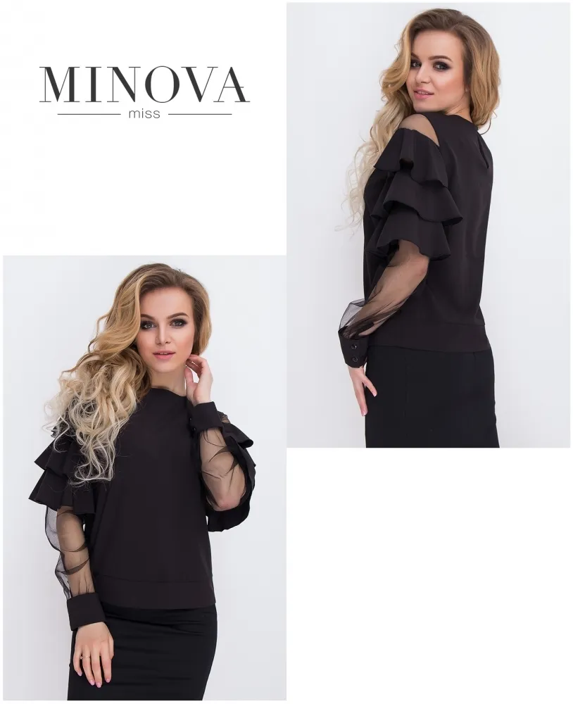 Блуза 8578-черный Minova