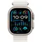 Часы Apple Watch Ultra 2, 2023, 49 мм, титан светлого цвета, ремешок Ocean белого цвета