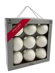 Набор стеклянных шаров Утренняя поземка 80 мм., 9 шт., Christmas DeLuxe (13875)