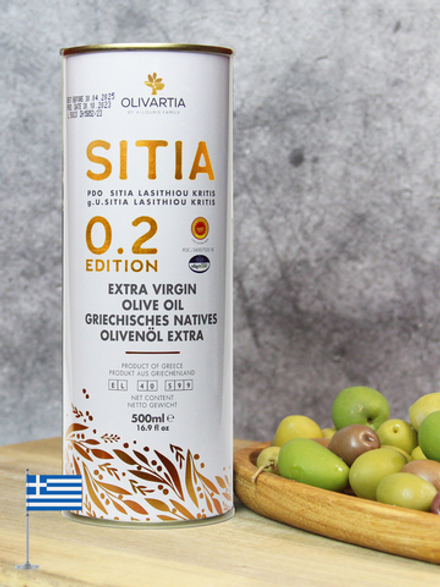 Оливковое масло Extra Virgin Olivartia Sitia PDO, кислотность 0.3%, 500 мл., Крит, Греция