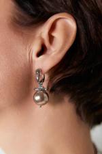 HMG 1131 Sg Майорка Серьги mix шоколадный жемчуг в серебре арт.0720