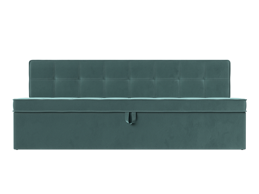 Диван кухонный прямой Техас, Бирюзовый, Велюр, 113096