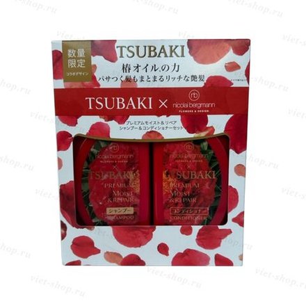 Shiseido Tsubaki Premium Volume&Repair (набор) flower design by Nicolai Bergman