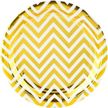 Тарелки бумажные «Зигзаги», металлик, 18 см/ 23 см, 6 шт