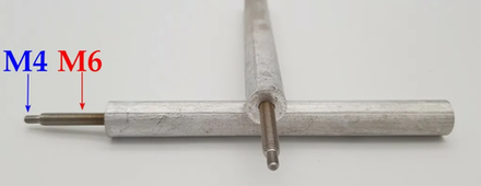 Магниевый анод D16 L150 M4x7/M6x30