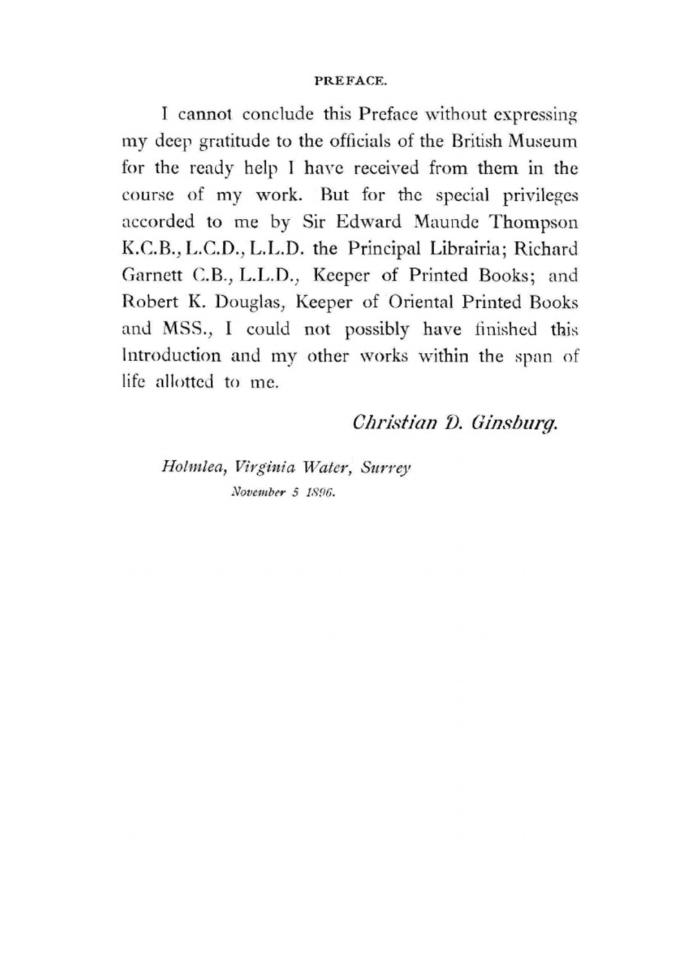 Introduction to the Massoretico-critical. Edition of the Hebrew Bible 01 | C.D. Ginsburg