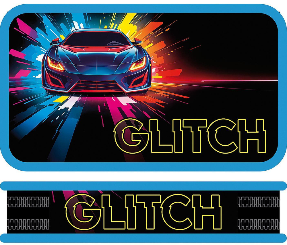 Пенал 2 секц. SOFT тканевый торец 190/105 "Glitch 2025" (Пчелка)