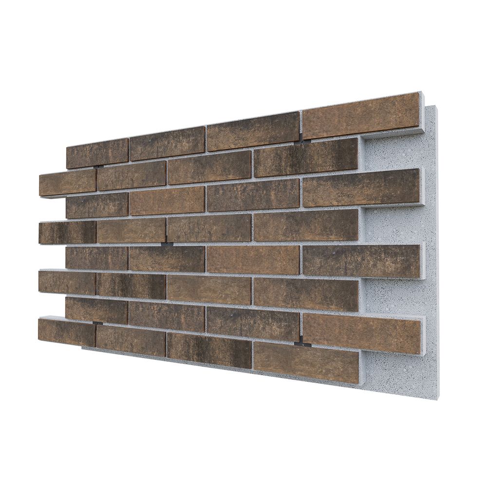 Негорючая термопанель ППС PRO Beryoza Ceramica Arfak Коричневый 0,612 м², 1020x600 мм