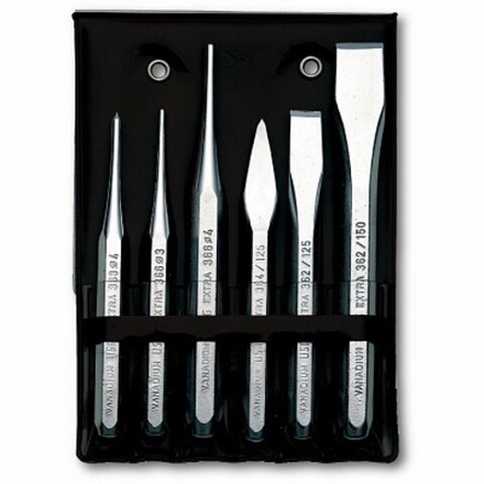 372 SE6 Набор зубил, пробойников, кернеров в чехле из пластмассы (7 предметов), USAG (Италия)