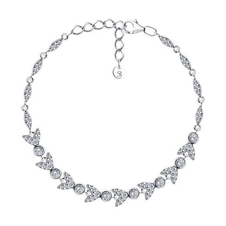 Браслет из серебра с фианитами