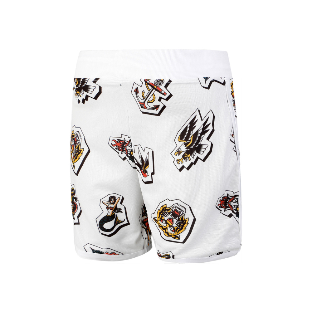 Мужские теннисные шорты Hydrogen Tech Tattoo Shorts Men - White, Multicoloured