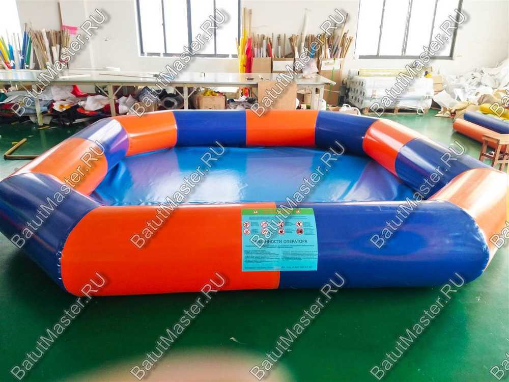 Квадратный надувной бассейн «Зебра», 4*4*0,5 м