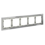 Рамка стеклянная VOLTUM S70 на 5 постов, (сталь, стекло)