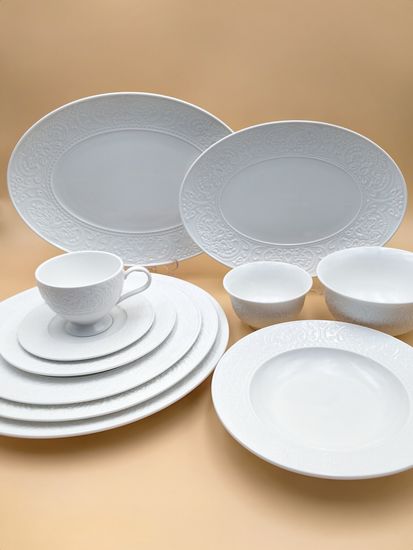 Тарелка глубокая 200 мл. 23х4 см. Ажур классик