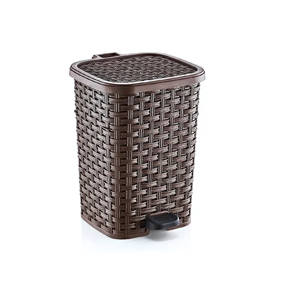 Ведро мусорное с педалью 6 л плетёное коршт