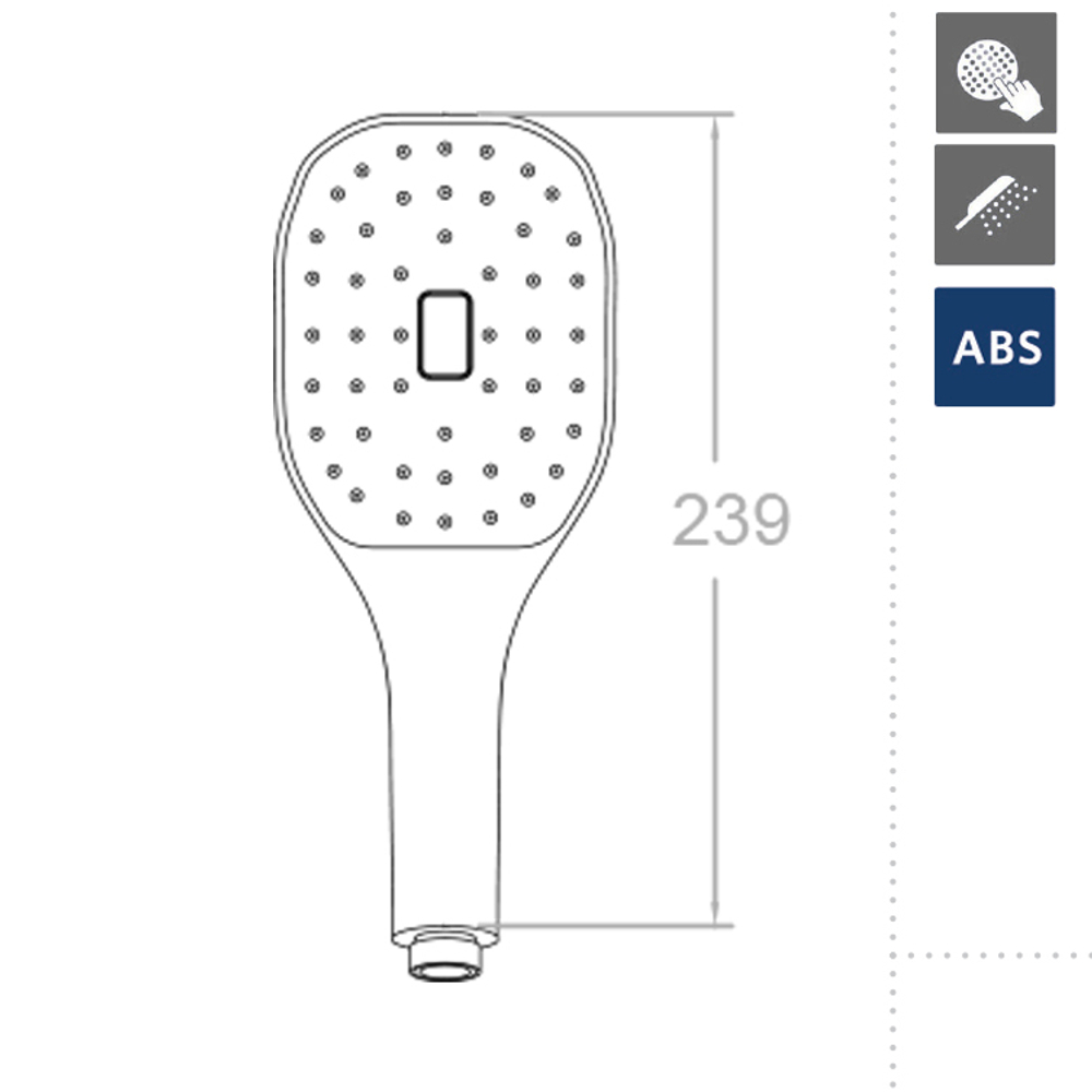 Душевая лейка овальная 1 режим ABS 4912K1