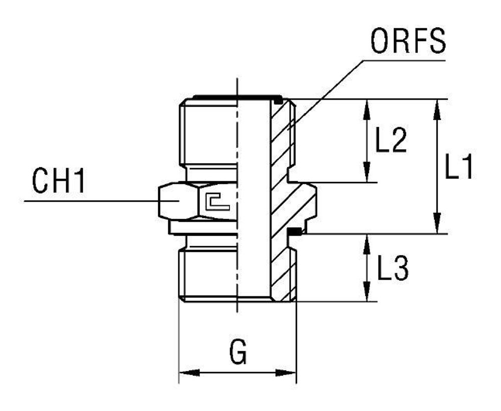 Штуцер FE ORFS 1&quot; BSP 1/2&quot;