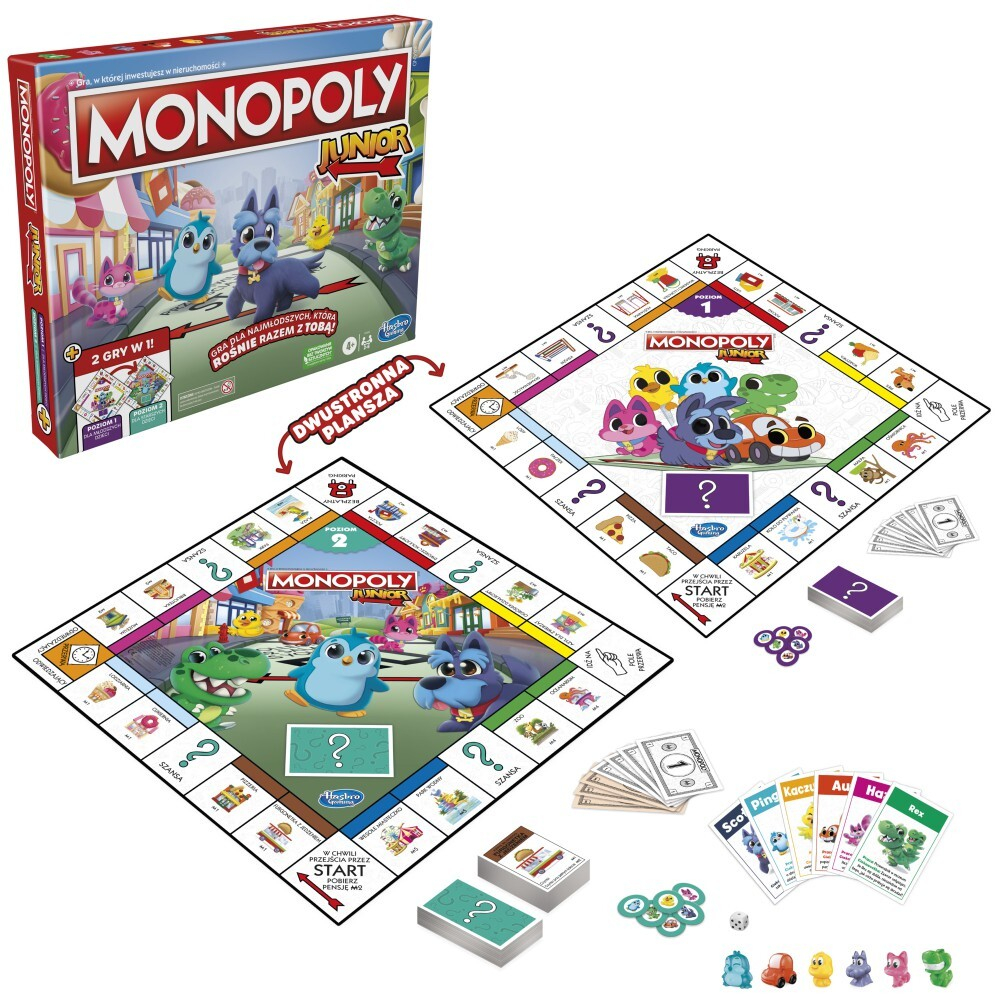 Hasbro - Монополия Джуниор 2в1 F8562 Польская версия! / артикул   F8562  / GTIN 5010996134905