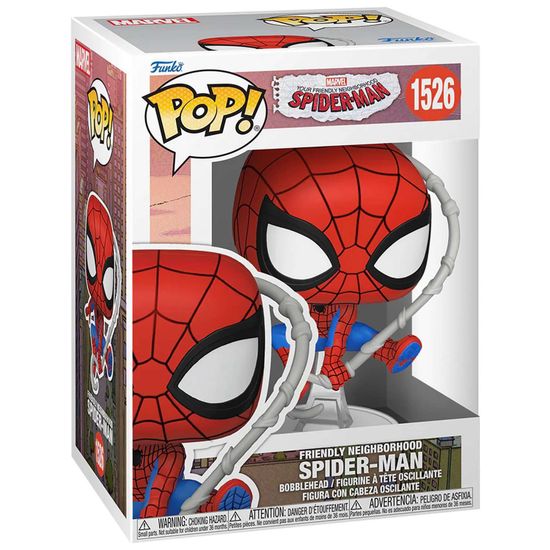 Фигурка Funko POP! Bobble Marvel FNSM Friendly Neighborhood Spider-Man (1526) 75870 / Фигурка Фанко ПОП! по мотивам вселенной "Марвел", Человек-паук