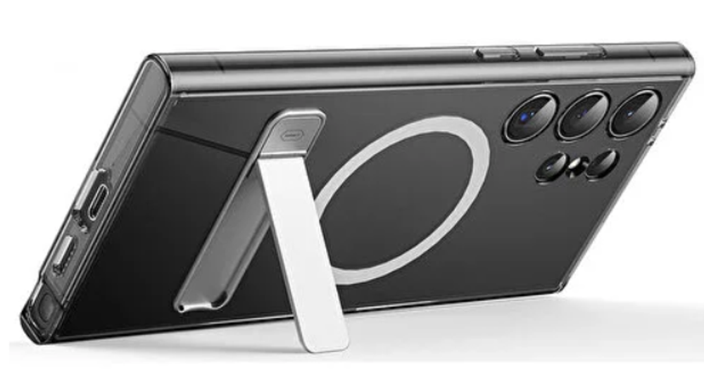 Чехол-накладка Wiwu Magsafe для Samsung Galaxy S24+ пластиковый с подставкой (прозрачный)