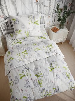 Постельное белье Сказка "Кролики" 1,5-сп Наволочка 50х70 см 1 шт Простынь 150х215 см Пододеяльник 145х215 см, поплин