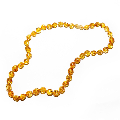 Бусы из янтаря натурального "мятый шар", длина 50 см, янтарь от 7 до 10 мм