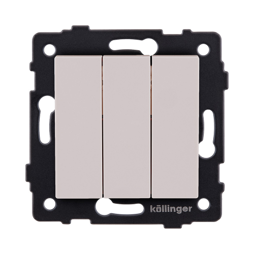 Выключатель 3-клавишный 10А/250В, кашемир матовый Kollinger REA-S-012CM для Aspekt, Eleganz, Reflex