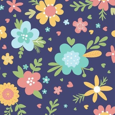 Цветы на синем