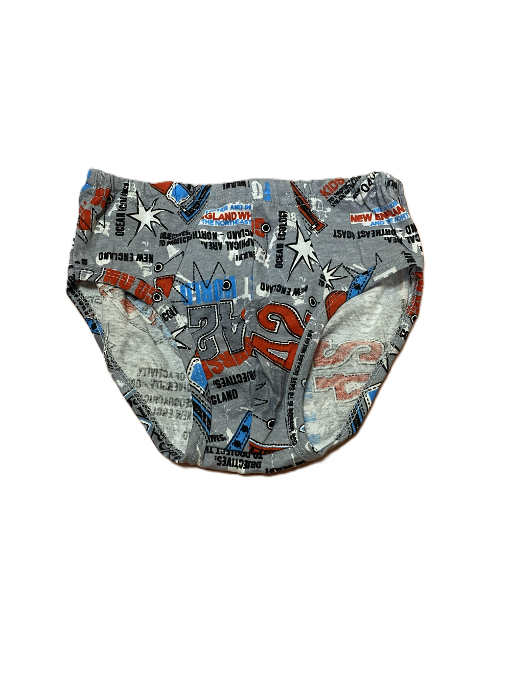 Трусы на мальчика серые с надписями из 100% хлопка на рост 122-128 см