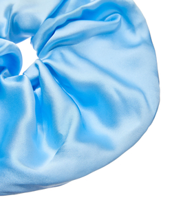 Шелковая резинка для волос, голубая