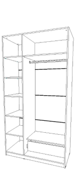 шкаф трёх створчатый 600×1200×2300 правый Вектор+