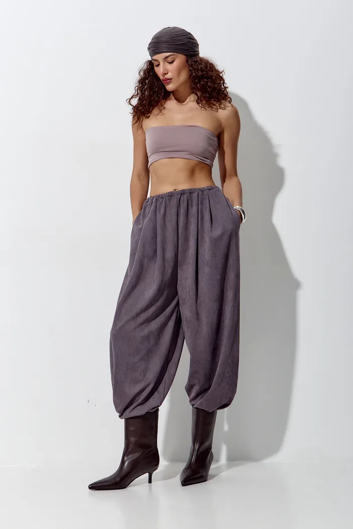 Алладины под замшу серого цвета