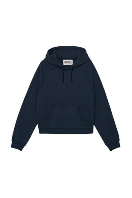 ZARA X BENITO ANTONIO ТОЛСТОВКА С КАПЮШОНОМ УКОРОЧЕННОГО КРОЯ, СИНИЙ