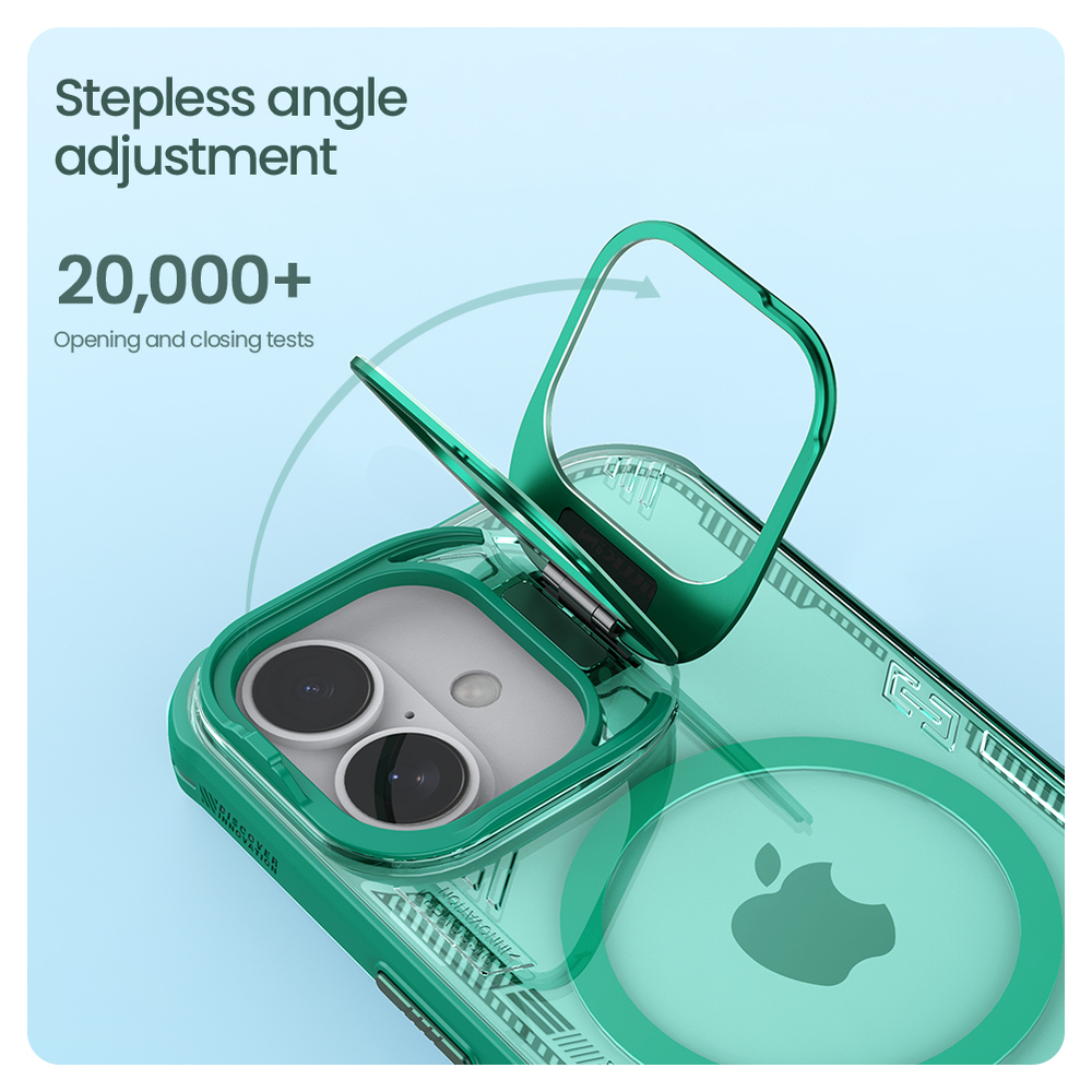 Чехол тонированный зеленый с MagSafe на iPhone 16, серия Iceblade Prop Magnetic (версия с открытой камерой) от Nillkin