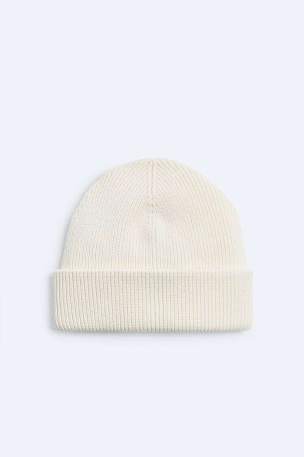 ZARA ТРИКОТАЖНАЯ ШАПКА В РУБЧИК, ЭКРЮ