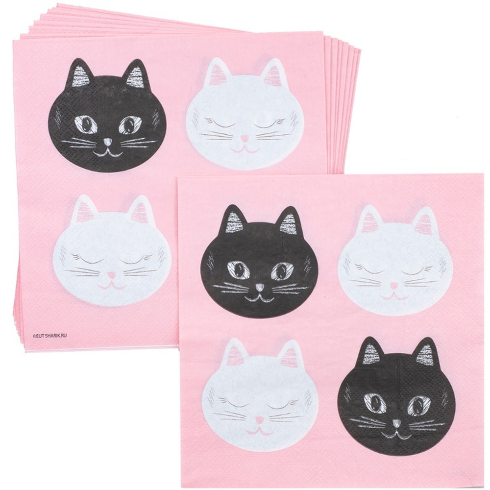 Салфетки «Котики», 33 см, 12 шт