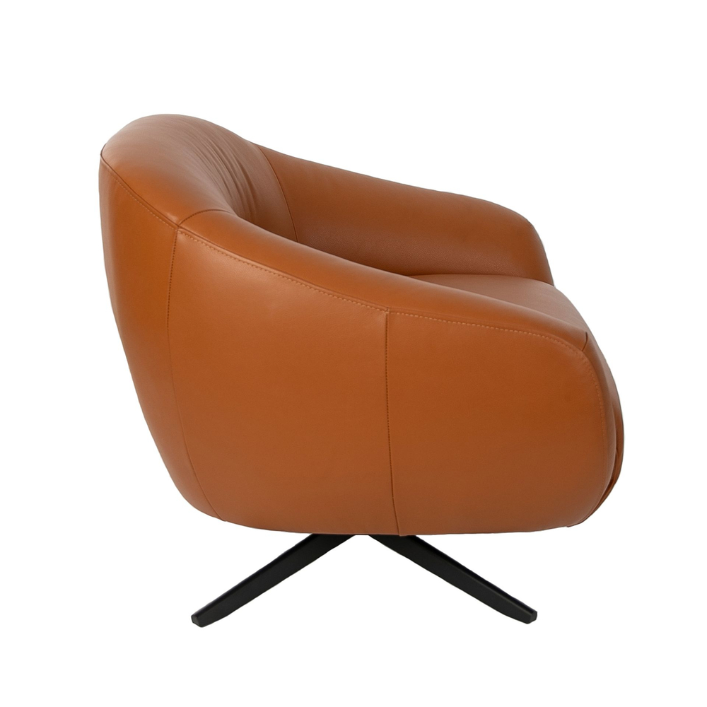 Вращающееся кресло Angel Cerda 5183 из коричневой кожи