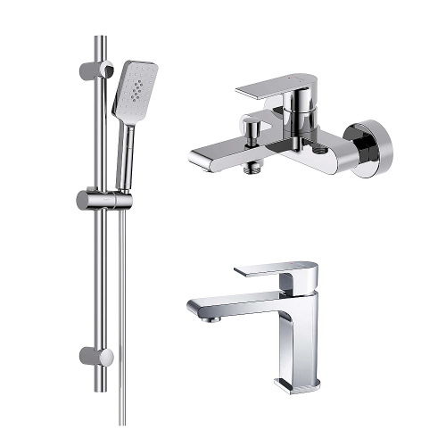 Набор смесителей Aquatek ЛИРА Set 3 в 1 (AQ1410CR+AQ1440CR+AQ2018CR) хром
