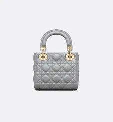 Сумка Dior Lady Dior, модель мини-формата серый