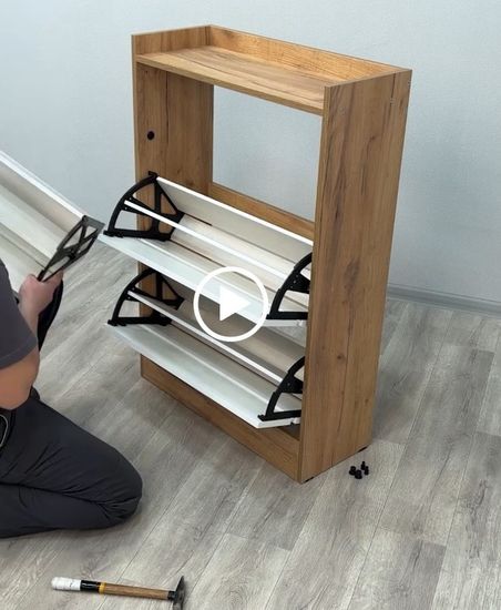 Обувница ЯМАЙКА Япт-2 дуб крафт золотой / белый