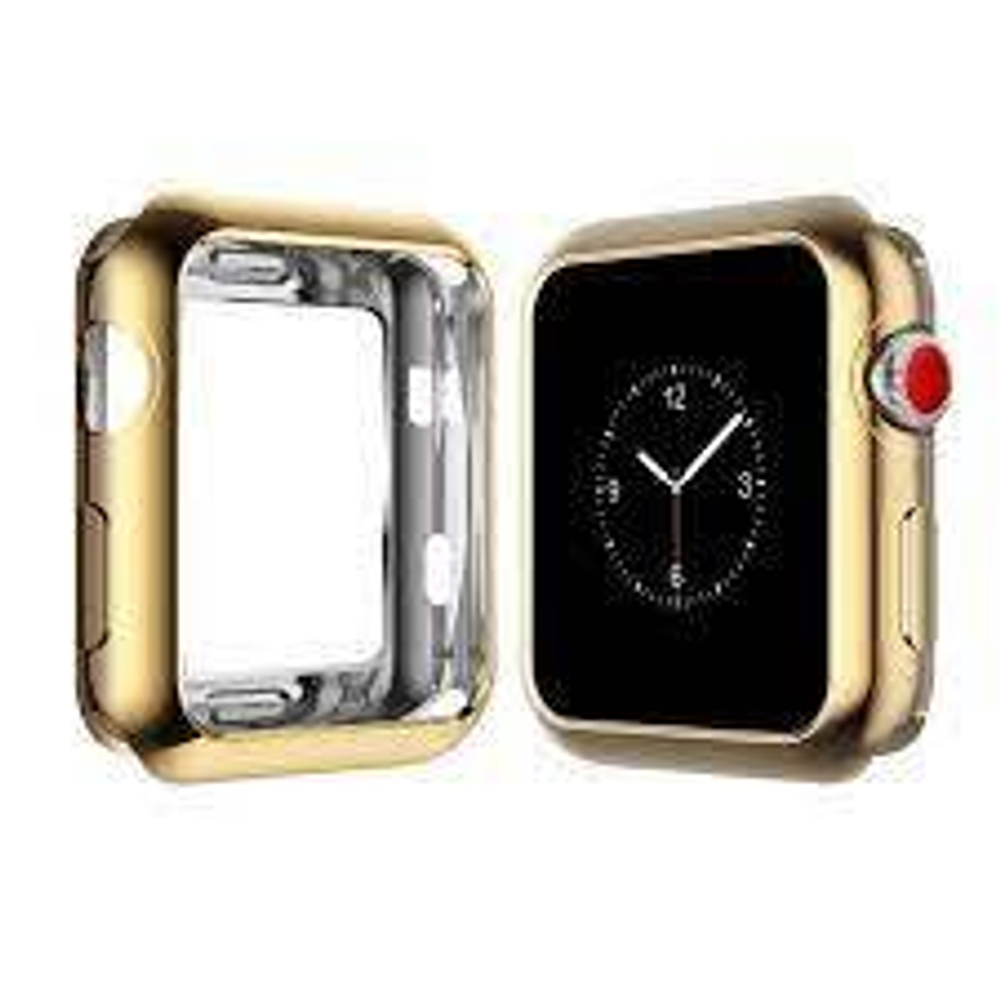 Чехол Apple Wathc 42мм силикон gold