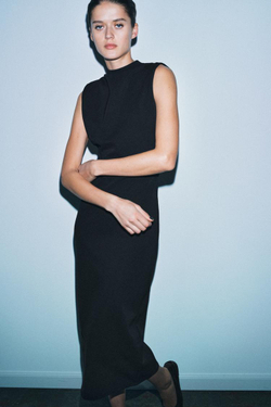 ZARA ПЛАТЬЕ С ОТКРЫТОЙ СПИНОЙ, ЧЕРНЫЙ