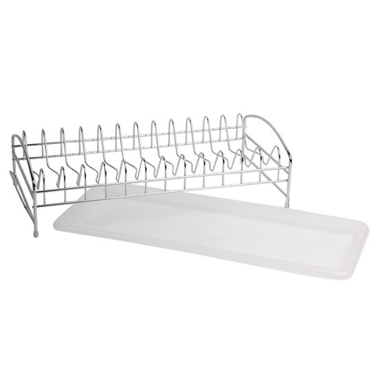 Сушилка для посуды Kamille KM-0368 (38х18х8 см) из хромированной стали с поддоном