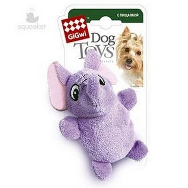 Игрушка для собак GiGwi Слон с пищалкой 9см, серия PLUSH FRIENDZ
