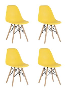 Стул Eames Style DSW желтый x4 (разборный каркас)