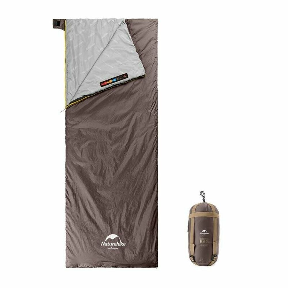 Мешок спальный  Naturehike NH21MSD09 мини LW180, размер M, коричневый, 6927595777954
